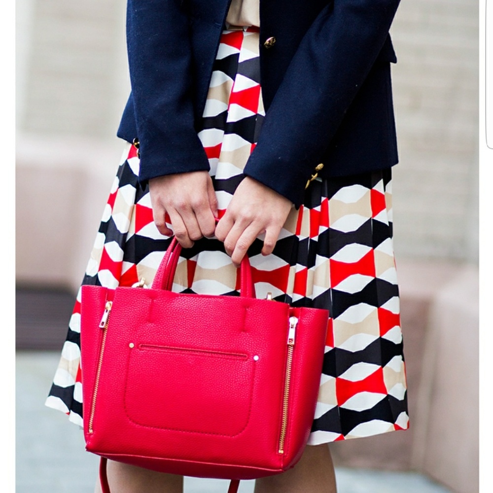 NWOT ANN TAYLOR MINI TOTE BAG RED